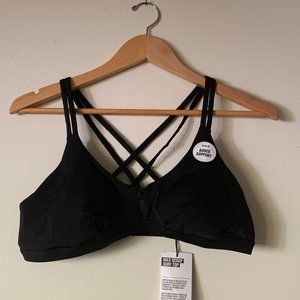 Black Hurley Scoop Surf Bathing Suit Top
